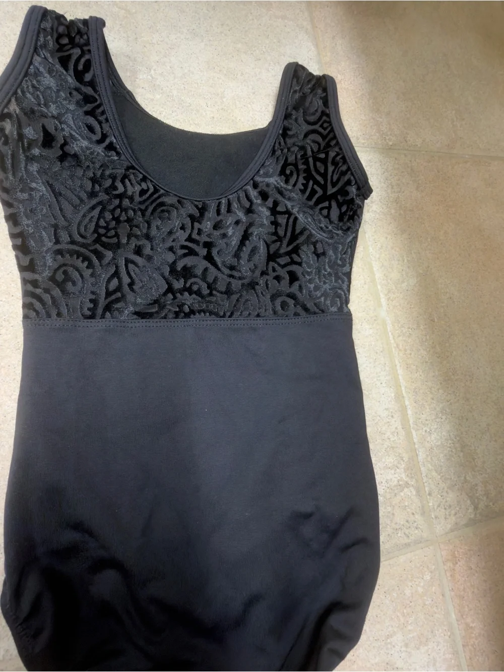 Eurotard Classic Black Dance Leotard with back detail size 6x/7